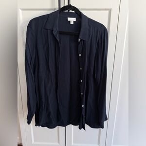 JJill navy blue button down